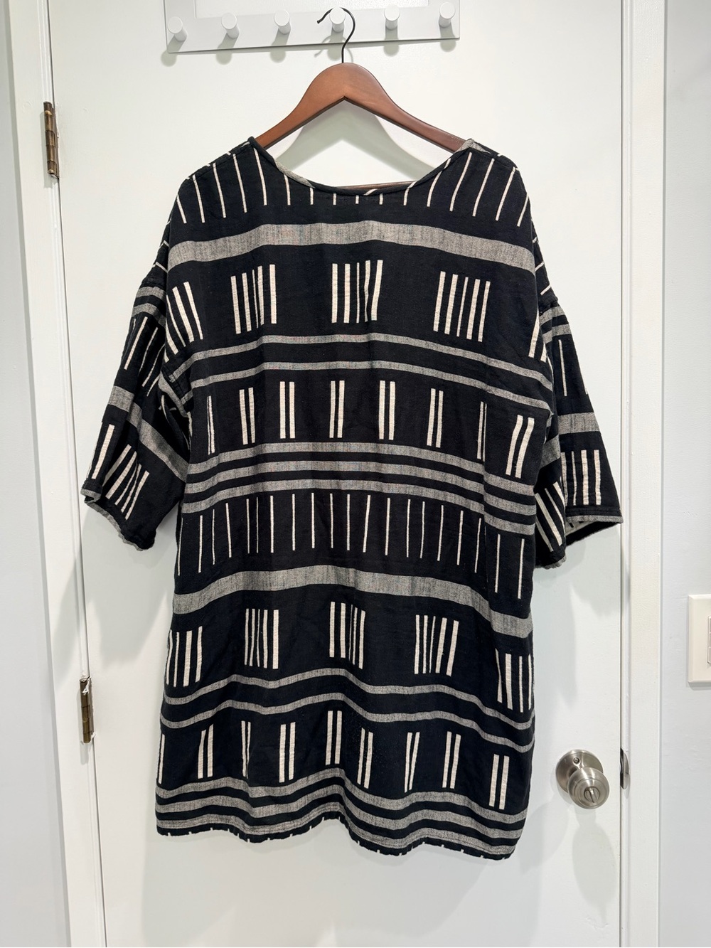 Ace & Jig Black and Ivory Geometric Button-Front Coat - Picture 2 of 5